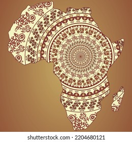 Africa continent. Ukrainian folk embroidery ornament
