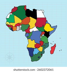 Africa continent Vector illustration of map