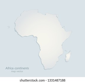 Africa continents map blue white paper 3D vector