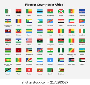 Africa countries flags. Flags of countries in Africa.