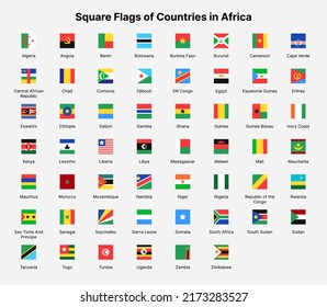 Africa Countries Flags Square Flags Countries Stock Vector (Royalty ...