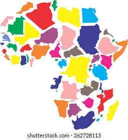 Africa Countries, isolated on white background, vector