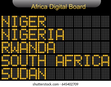 Africa Country Digital Board Information