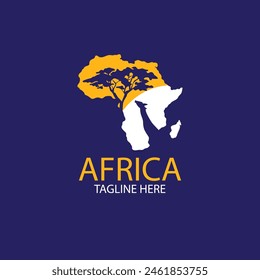 Africa creative logo design with tree