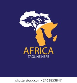 Africa creative logo design with tree