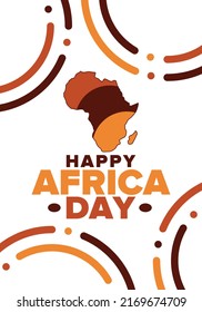 Africa Day. Happy African Freedom Day and Liberation Day. Celebrate annual on the African continent and around the world. African pattern. Poster, card, banner and background. Vector illustration