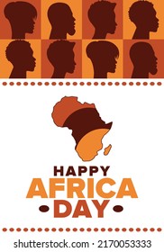 Africa Day. Happy African Freedom Day and Liberation Day. Celebrate annual on the African continent and around the world. African pattern. Poster, card, banner and background. Vector illustration