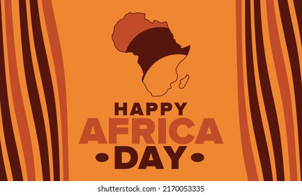 Africa Day. Happy African Freedom Day and Liberation Day. Celebrate annual on the African continent and around the world. African pattern. Poster, card, banner and background. Vector illustration