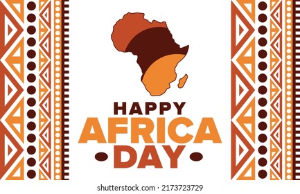 Africa Day. Happy African Freedom Day and Liberation Day. Celebrate annual on the African continent and around the world. Poster, card, banner and background. Vector illustration