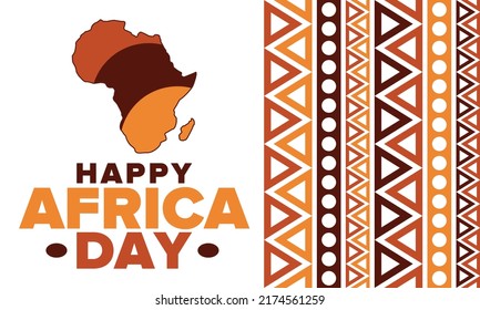 Africa Day. Happy African Freedom Day and Liberation Day. Celebrate annual on the African continent and around the world. Poster, card, banner and background. Vector illustration