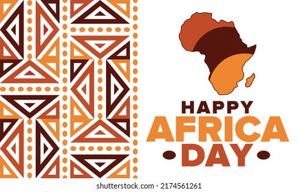 Africa Day. Happy African Freedom Day and Liberation Day. Celebrate annual on the African continent and around the world. Poster, card, banner and background. Vector illustration