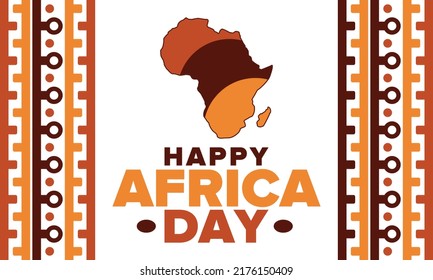 Africa Day. Happy African Freedom Day and Liberation Day. Celebrate annual on the African continent and around the world. Poster, card, banner and background. Vector illustration