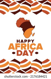 Africa Day. Happy African Freedom Day and Liberation Day. Celebrate annual on the African continent and around the world. Poster, card, banner and background. Vector illustration
