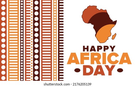 Africa Day. Happy African Freedom Day and Liberation Day. Celebrate annual on the African continent and around the world. Poster, card, banner and background. Vector illustration