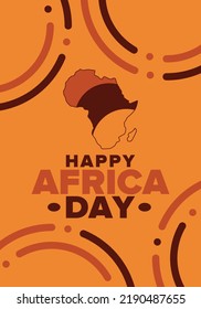 Africa Day. Happy African Freedom Day and Liberation Day. Celebrate annual on the African continent and around the world. African pattern. Poster, card, banner and background. Vector illustration