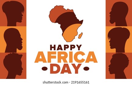 Africa Day. Happy African Freedom Day and Liberation Day. Celebrate annual on the African continent and around the world. African pattern. Poster, card, banner and background. Vector illustration