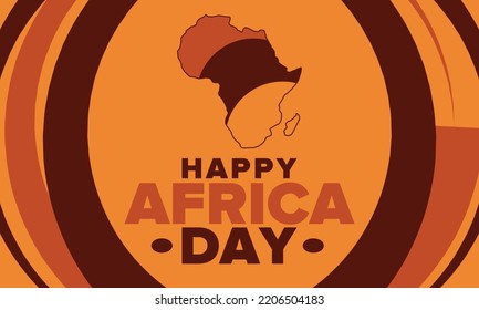 Africa Day. Happy African Freedom Day and Liberation Day. Celebrate annual on the African continent and around the world. African pattern. Poster, card, banner and background. Vector illustration