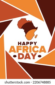 Africa Day. Happy African Freedom Day and Liberation Day. Celebrate annual on the African continent and around the world. African pattern. Poster, card, banner and background. Vector illustration