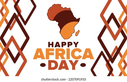 Africa Day. Happy African Freedom Day and Liberation Day. Celebrate annual on the African continent and around the world. African pattern. Poster, card, banner and background. Vector illustration