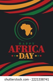 Africa Day. Happy African Freedom Day and Liberation Day. Celebrate annual on the African continent and around the world. African pattern. Poster, card, banner and background. Vector illustration