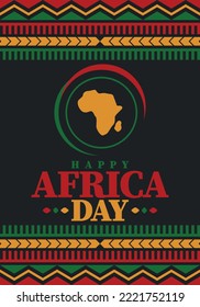 Africa Day. Happy African Freedom Day and Liberation Day. Celebrate annual on the African continent and around the world. African pattern. Poster, card, banner and background. Vector illustration