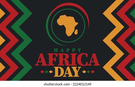 Africa Day. Happy African Freedom Day and Liberation Day. Celebrate annual on the African continent and around the world. African pattern. Poster, card, banner and background. Vector illustration