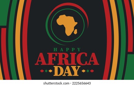 Africa Day. Happy African Freedom Day and Liberation Day. Celebrate annual on the African continent and around the world. African pattern. Poster, card, banner and background. Vector illustration
