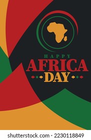 Africa Day. Happy African Freedom Day and Liberation Day. Celebrate annual on the African continent and around the world. African pattern. Poster, card, banner and background. Vector illustration