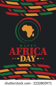 Africa Day. Happy African Freedom Day and Liberation Day. Celebrate annual on the African continent and around the world. African pattern. Poster, card, banner and background. Vector illustration