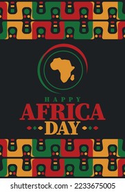 Africa Day. Happy African Freedom Day and Liberation Day. Celebrate annual on the African continent and around the world. African pattern. Poster, card, banner and background. Vector illustration