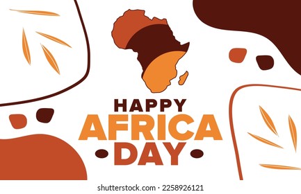 Africa Day. Happy African Freedom Day and Liberation Day. Celebrate annual on the African continent and around the world. African pattern. Poster, card, banner and background. Vector illustration