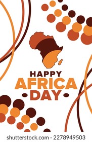 Africa Day. Happy African Freedom Day and Liberation Day. Celebrate annual on the African continent and around the world. African pattern. Poster, card, banner and background. Vector illustration