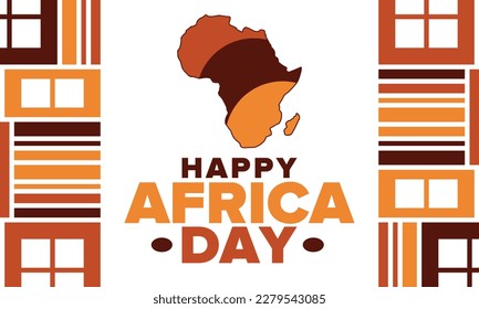 Africa Day. Happy African Freedom Day and Liberation Day. Celebrate annual on the African continent and around the world. African pattern. Poster, card, banner and background. Vector illustration