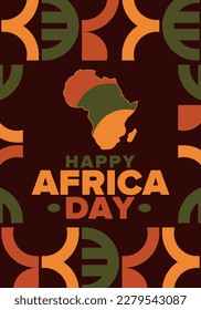 Africa Day. Happy African Freedom Day and Liberation Day. Celebrate annual on the African continent and around the world. African pattern. Poster, card, banner and background. Vector illustration