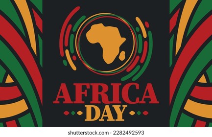 Africa Day. Happy African Freedom Day and Liberation Day. Celebrate annual on the African continent and around the world. African pattern. Poster, card, banner and background. Vector illustration