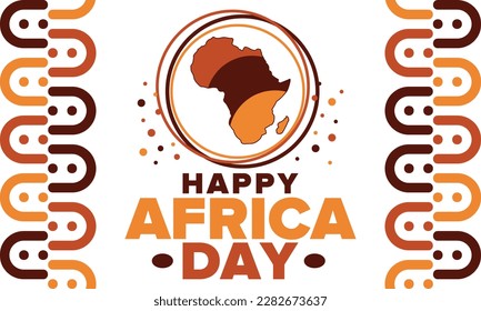 Africa Day. Happy African Freedom Day and Liberation Day. Celebrate annual on the African continent and around the world. African pattern. Poster, card, banner and background. Vector illustration