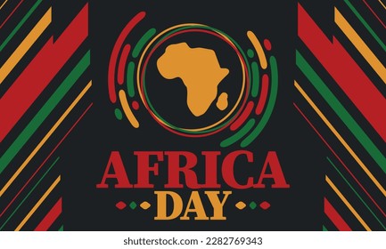 Africa Day. Happy African Freedom Day and Liberation Day. Celebrate annual on the African continent and around the world. African pattern. Poster, card, banner and background. Vector illustration