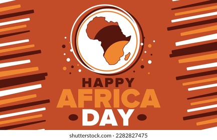 Africa Day. Happy African Freedom Day and Liberation Day. Celebrate annual on the African continent and around the world. African pattern. Poster, card, banner and background. Vector illustration