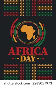 Africa Day. Happy African Freedom Day and Liberation Day. Celebrate annual on the African continent and around the world. African pattern. Poster, card, banner and background. Vector illustration