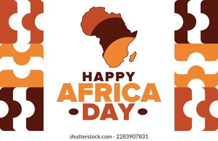 Africa Day. Happy African Freedom Day and Liberation Day. Celebrate annual on the African continent and around the world. African pattern. Poster, card, banner and background. Vector illustration