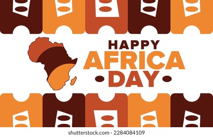 Africa Day. Happy African Freedom Day and Liberation Day. Celebrate annual on the African continent and around the world. African pattern. Poster, card, banner and background. Vector illustration