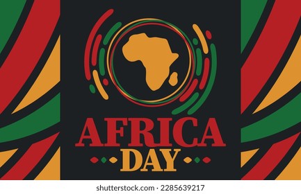 Africa Day. Happy African Freedom Day and Liberation Day. Celebrate annual on the African continent and around the world. African pattern. Poster, card, banner and background. Vector illustration