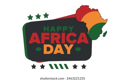 Africa Day. Happy African Freedom Day and Liberation Day. Celebrate annual on the African continent and around the world. African pattern. Poster, card, banner and background. Vector illustration