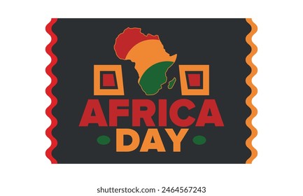 Africa Day. Happy African Freedom Day and Liberation Day. Celebrate annual on the African continent and around the world. African pattern. Poster, card, banner and background. Vector illustration