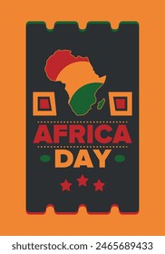 Africa Day. Happy African Freedom Day and Liberation Day. Celebrate annual on the African continent and around the world. African pattern. Poster, card, banner and background. Vector illustration