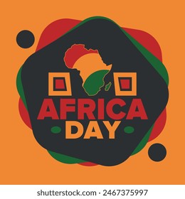 Africa Day. Happy African Freedom Day and Liberation Day. Celebrate annual on the African continent and around the world. African pattern. Poster, card, banner and background. Vector illustration