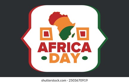Africa Day. Happy African Freedom Day and Liberation Day. Celebrate annual on the African continent and around the world. African pattern. Poster, card, banner and background. Vector illustration