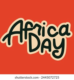 Africa Day text banner. Hand drawn vector art.