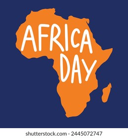Africa Day text banner. Hand drawn vector art.