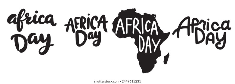 Africa Day text. Hand drawn vector art.